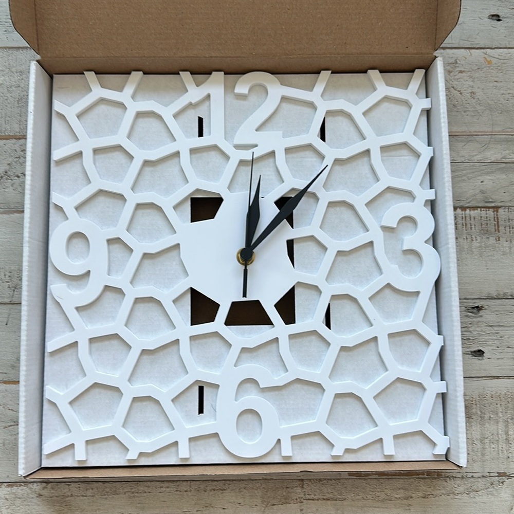 MSK Decor White Wall Clock 11.5” Square NEW